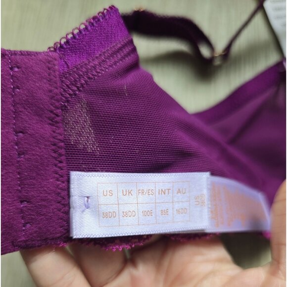 Savage X Fenty Purple Molded Lined Underwire Lace Bra Size 38DD New - Picture 8 of 8